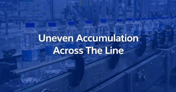 Accumulation holds unevenly in one section of a conveyor.